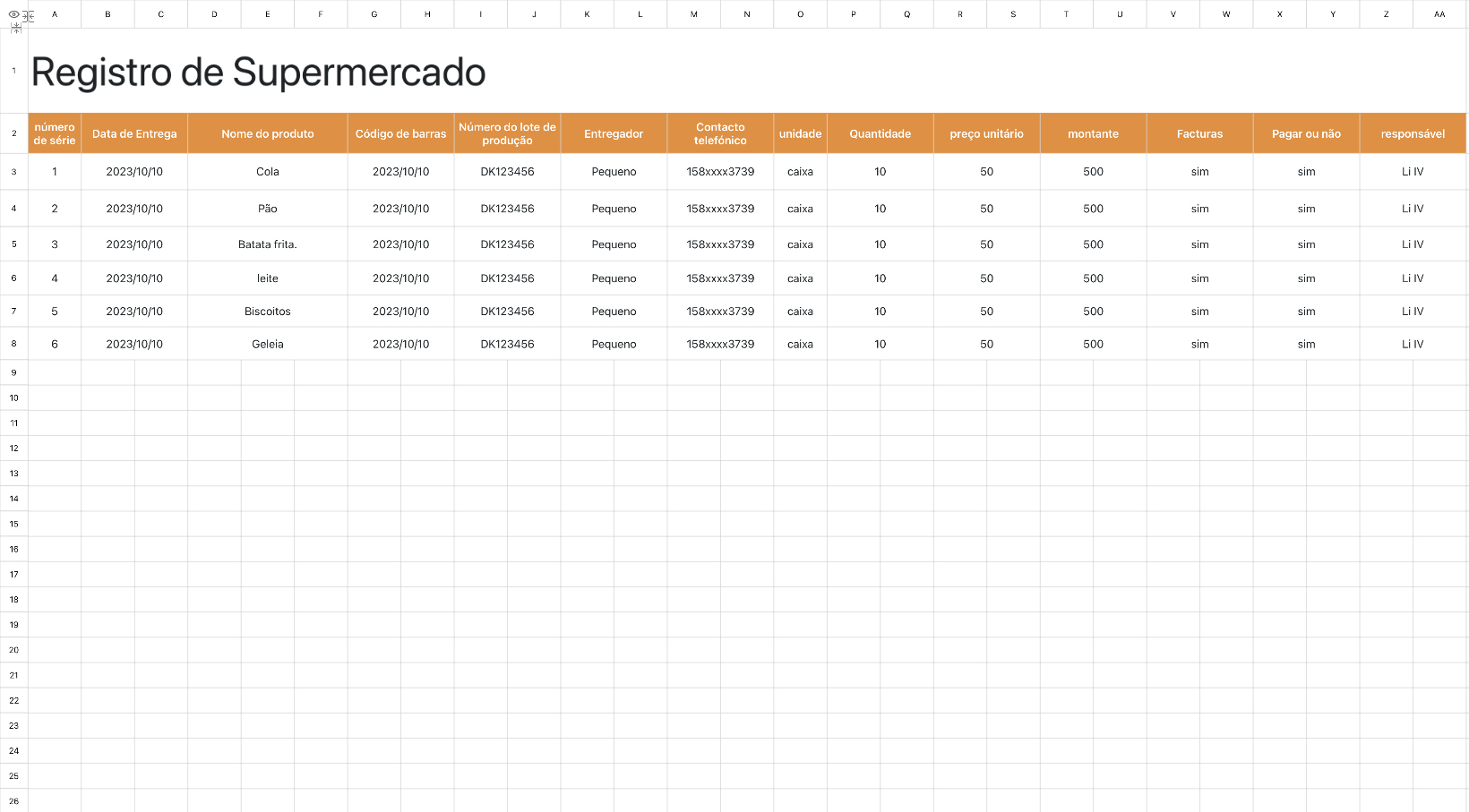 Registro de Supermercado